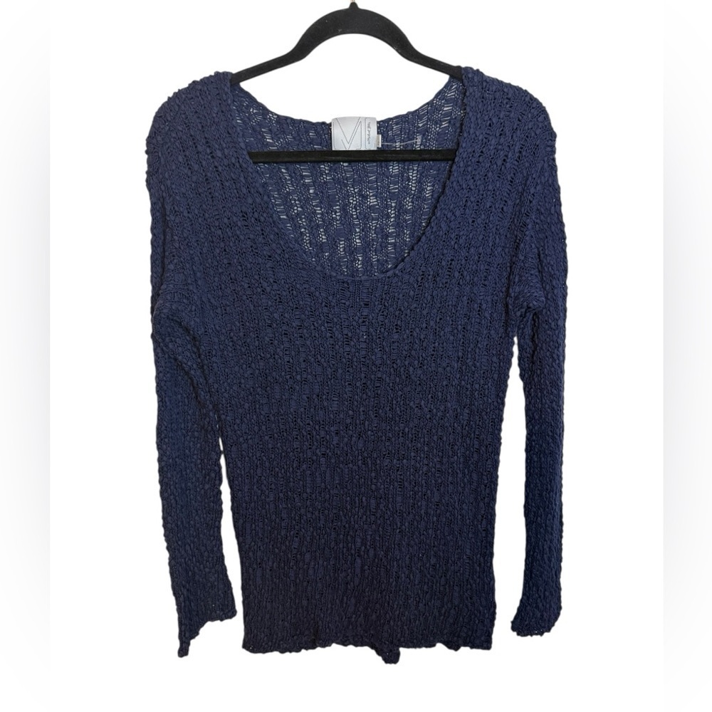 Michael Stars Midnight Blue Chunky Loose Knit Scoop Neck Sweater